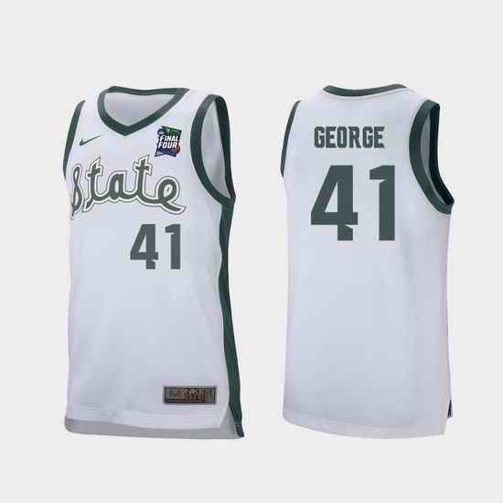 Men Michigan State Spartans Conner George White 2019 Final Four Retro Performance Jersey